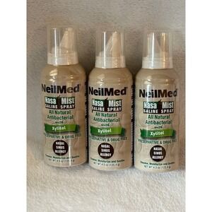 Lot of 3-NeilMed Nasa Mist Saline Spray All Natural Antibacterial Xylitol 4.5 oz